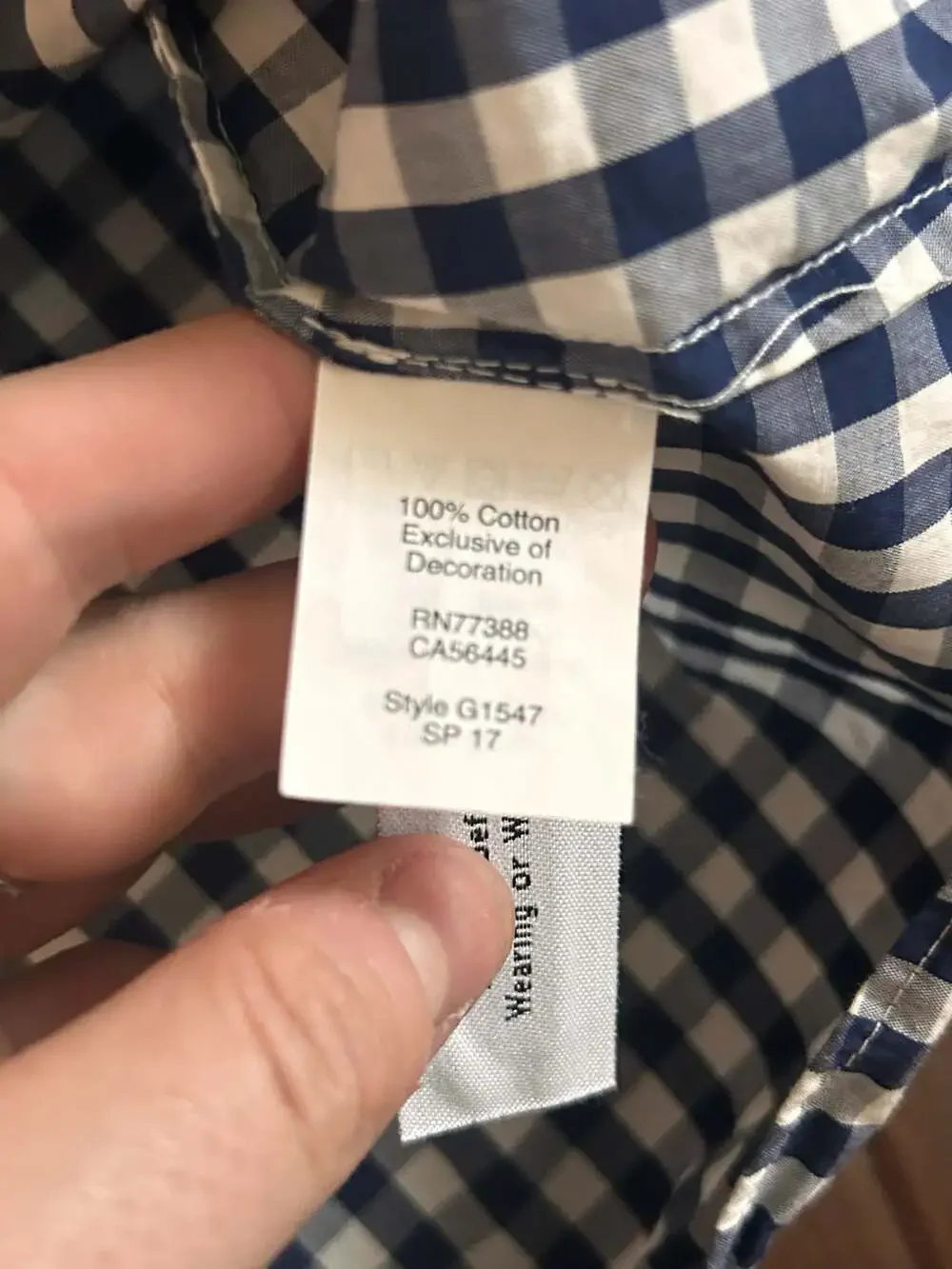 Madewell Women's Blue and White Gingham Off-the-Shoulder Smocked Top Americana